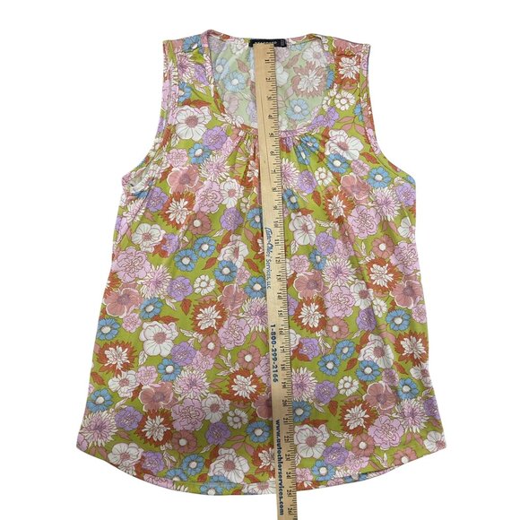 Staccato Womens Small Sleeveless Floral Loose Pleated Blouse Lightweight Summer - Picture 4 of 8